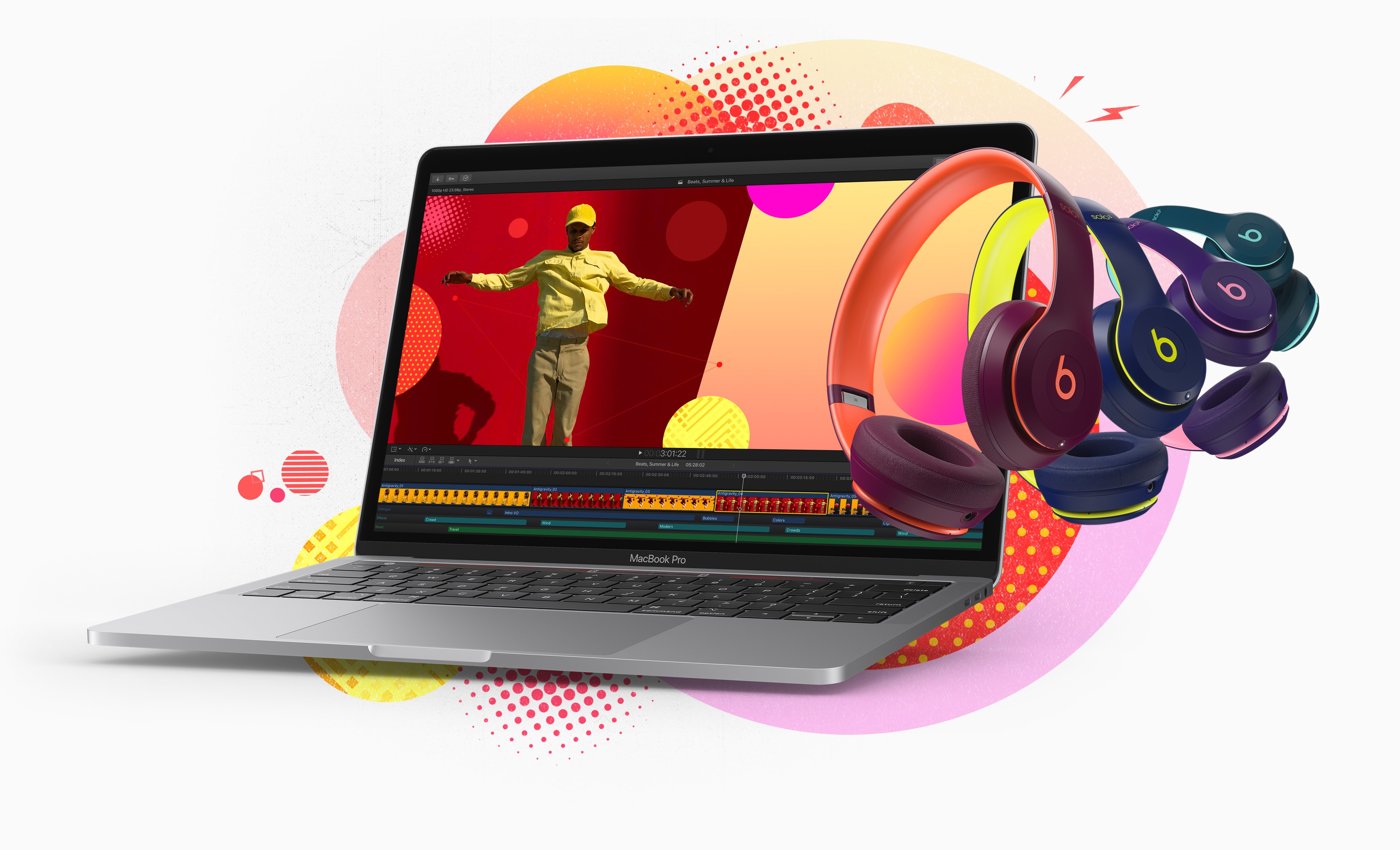 MacBook Pro com fones Beats - promoção de volta às aulas