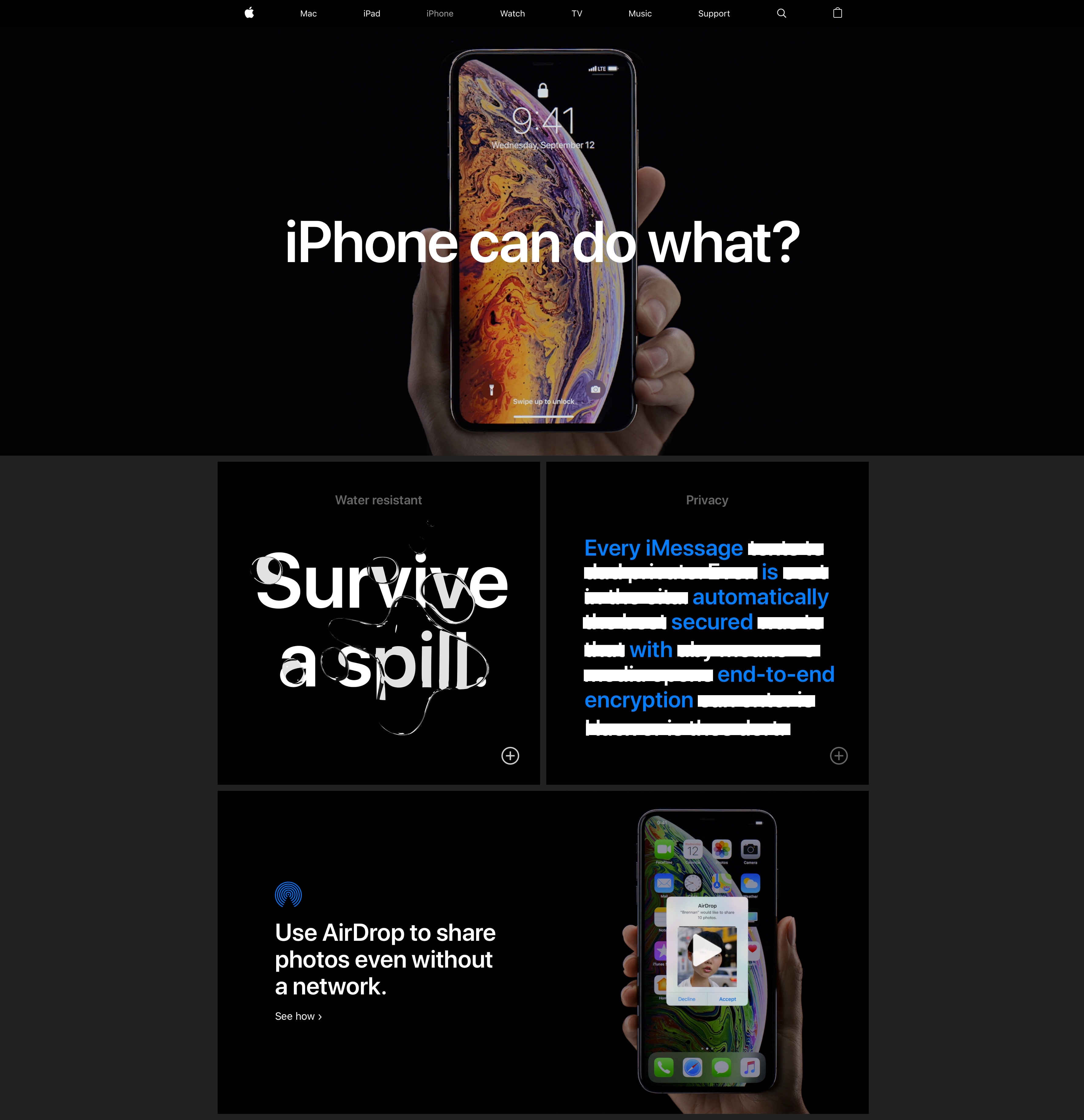 Página da campanha "iPhone can do what?"
