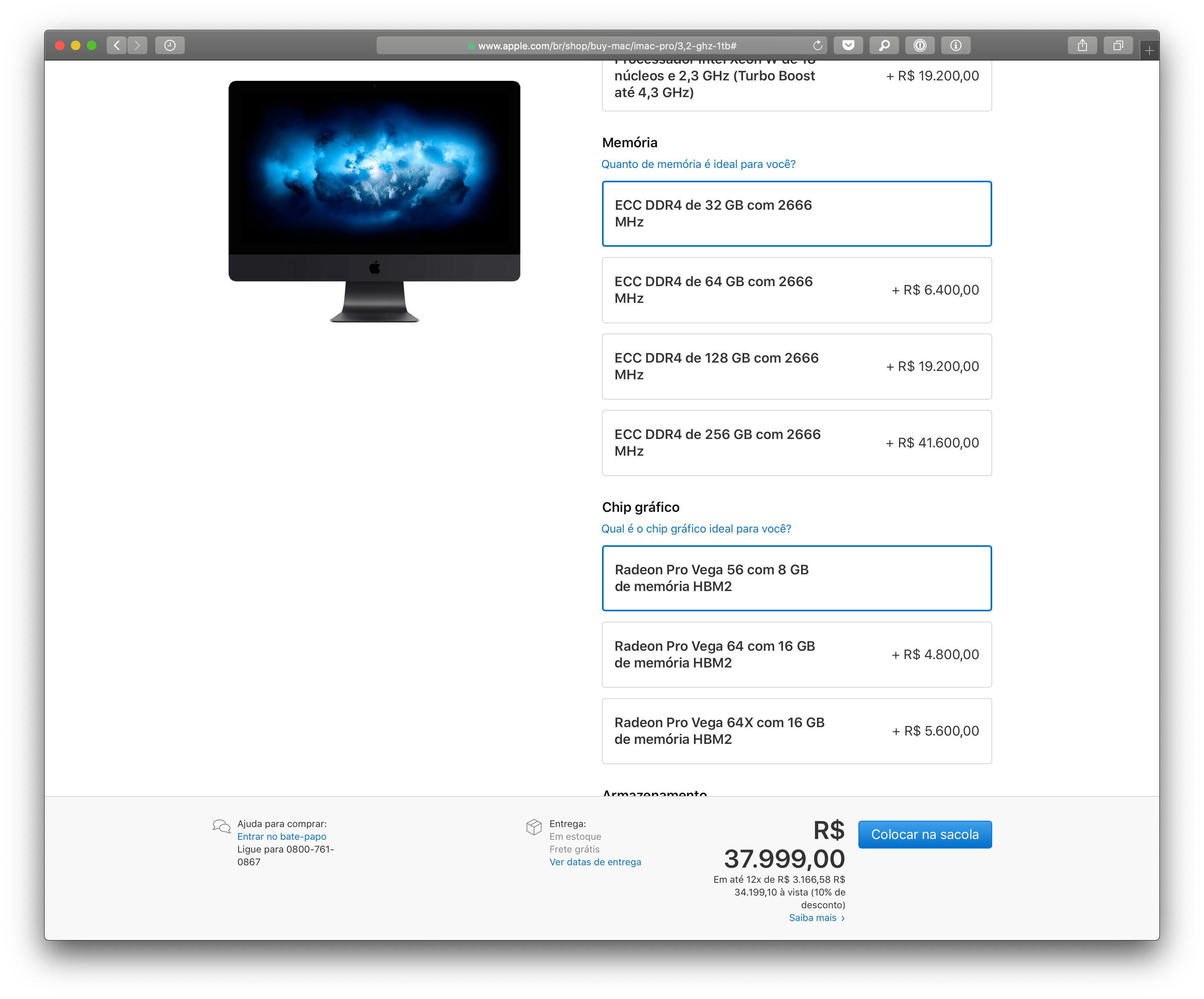 iMac Pro com 256GB de RAM