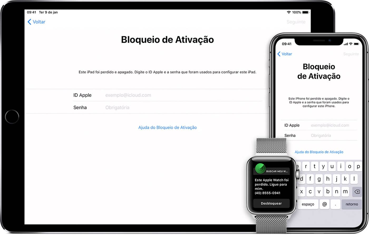 Bloqueio de Ativação em iPad, iPhone e Apple Watch