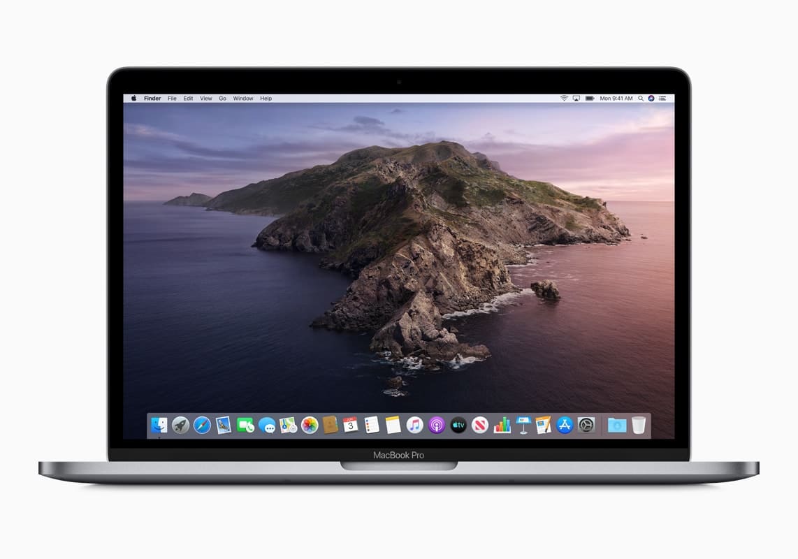 MacBook Pro de 13 polegadas rodando o macOS Catalina