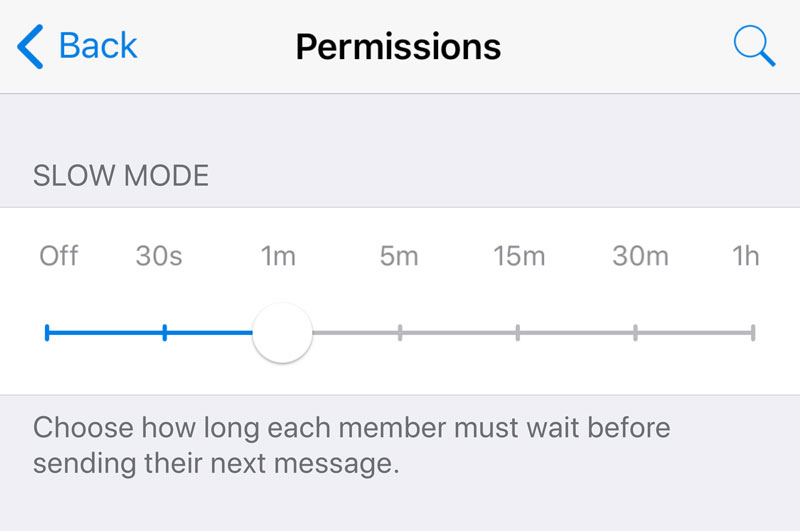 Modo lento no Telegram