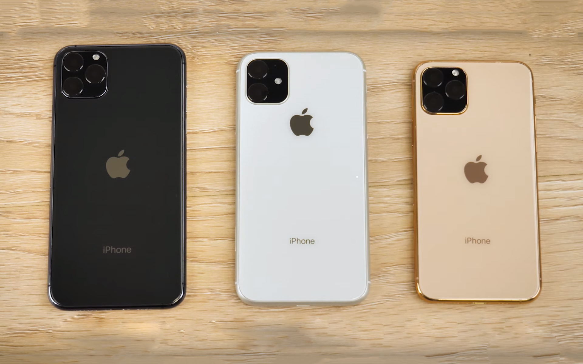 Renders do "iPhone 11", "iPhone 11 Pro" e "iPhone 11 Pro Max"