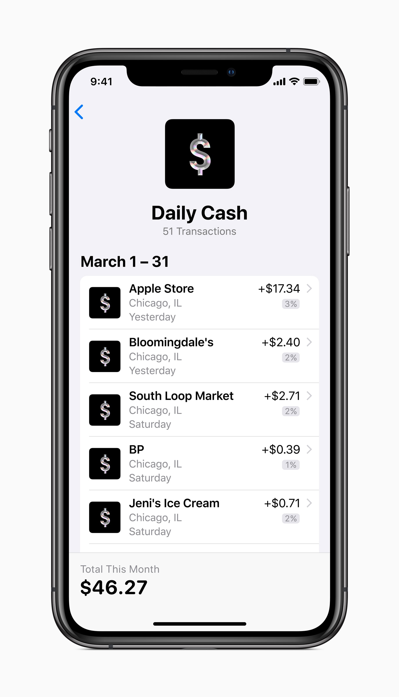 Daily Cash do Apple Card