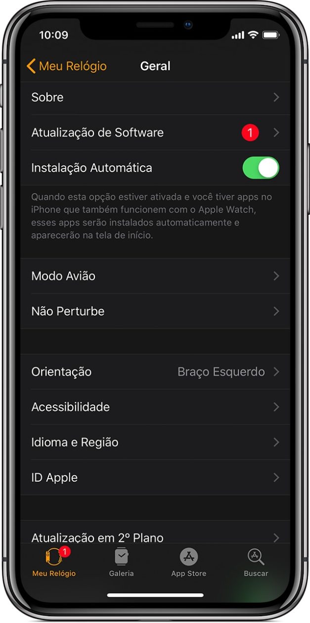 Atualização de software - Apple Watch