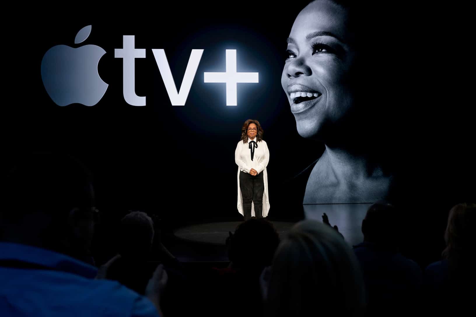 Oprah durante apresentação do Apple TV+
