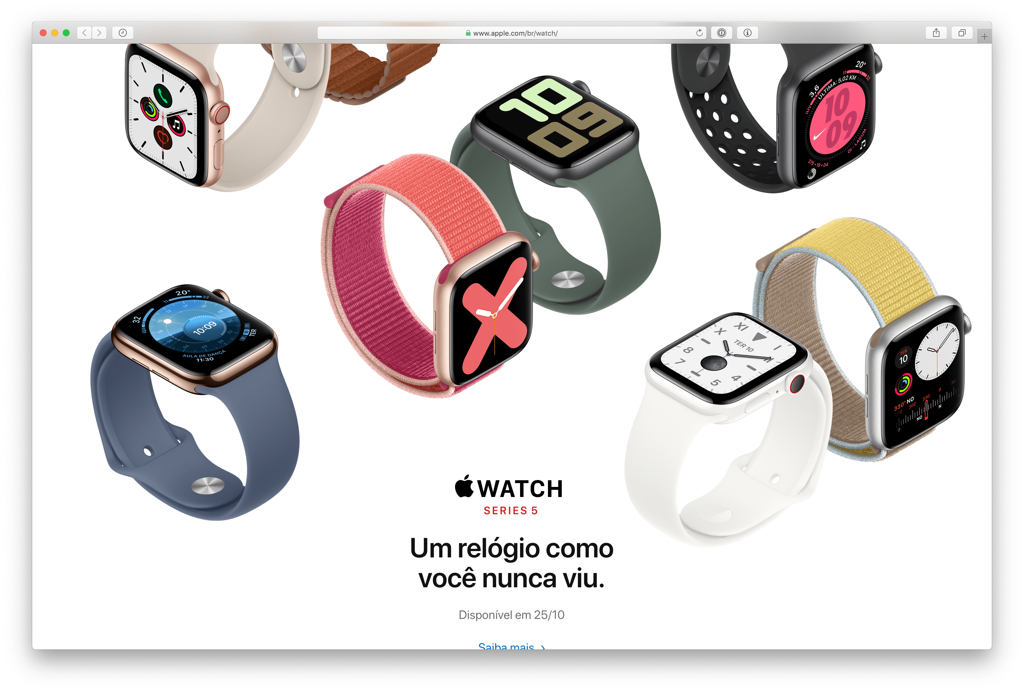 Apple Watch Series 5 no Brasil em 25 de outubro
