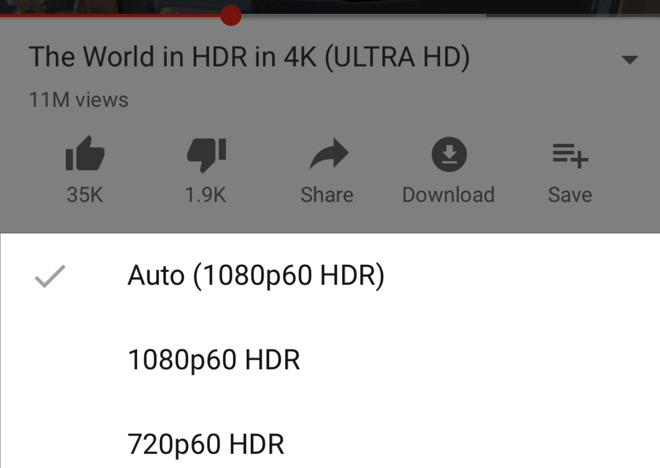 Qualidade HDR no YouTube