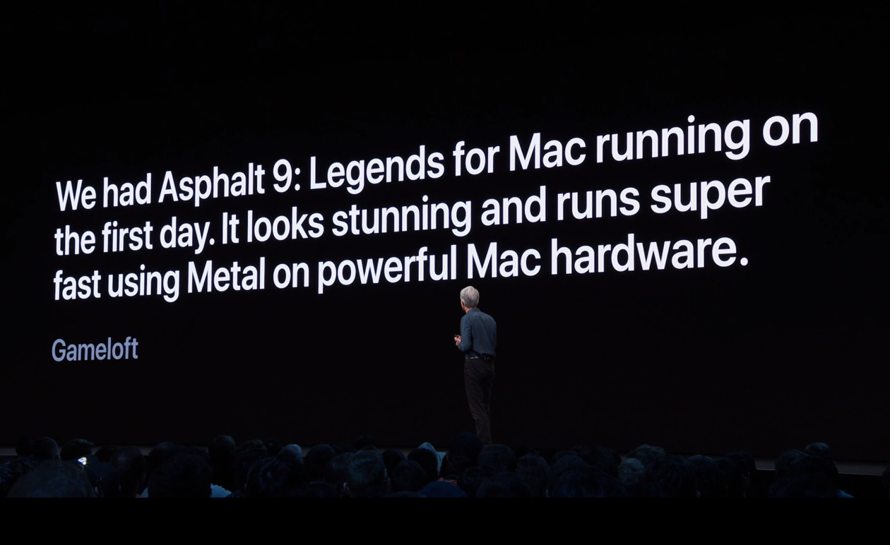 Apple falando sobre Asphalt 9: Legends no Projeto Catalyst
