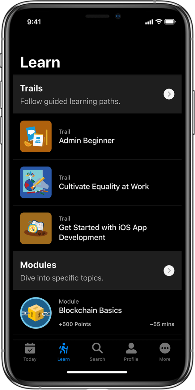 Novo app Trailhead GO para iOS