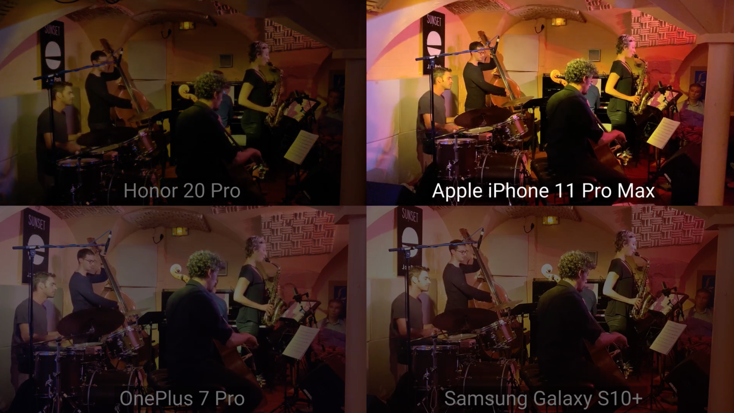 Comparativo de captura de áudio em clube de jazz parisiense