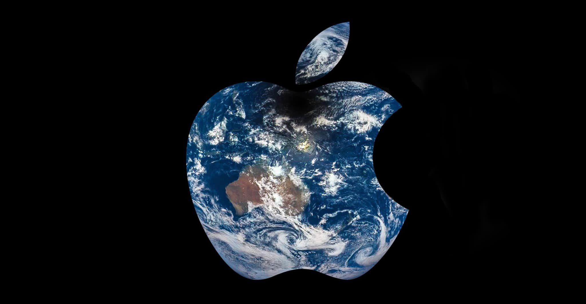 Imagem da Terra dentro do logo da Apple