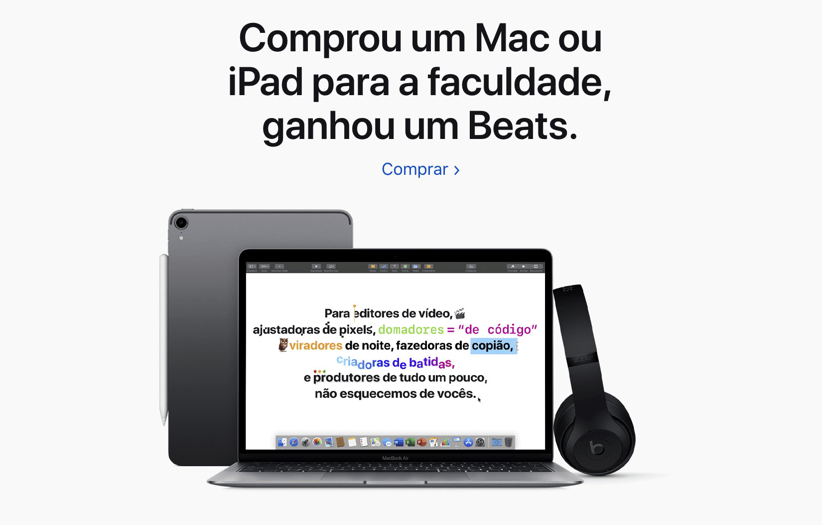 Promoção de volta às aulas da Apple Brasil