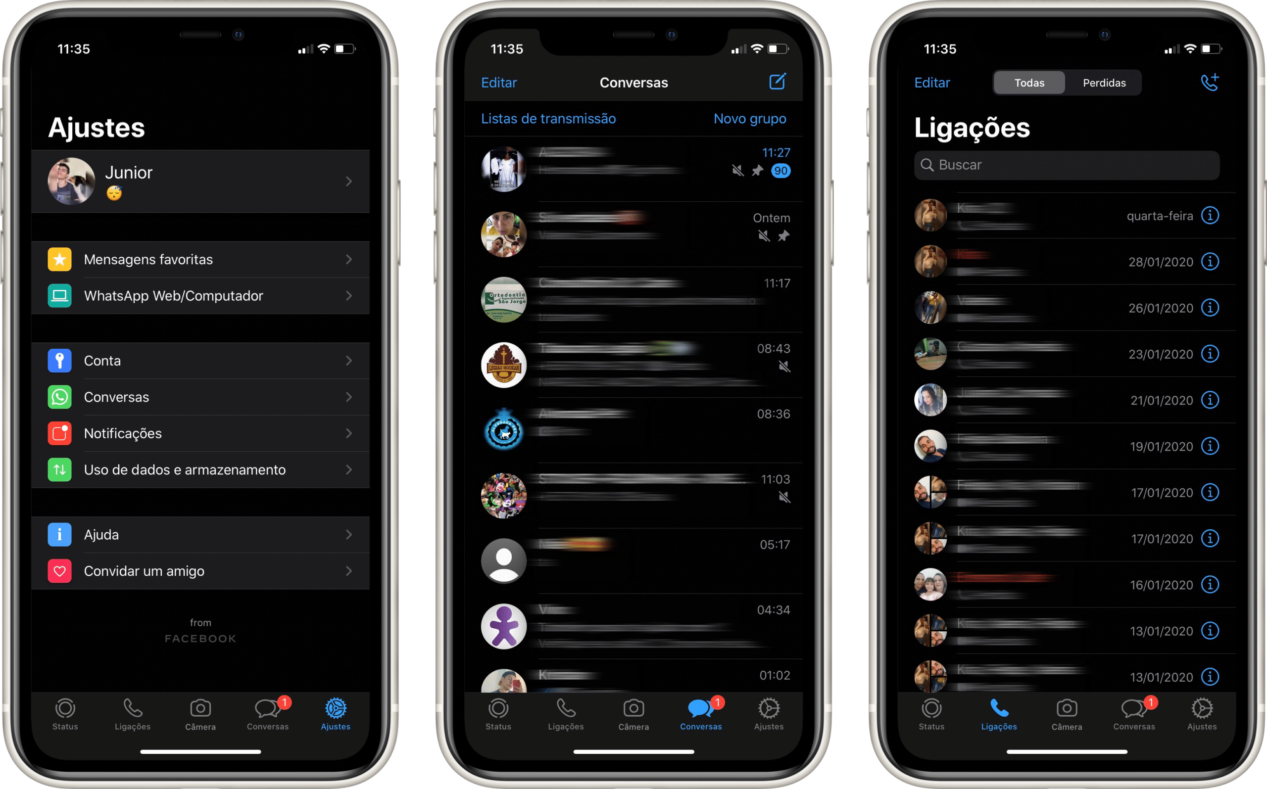 WhatsApp no Modo Escuro