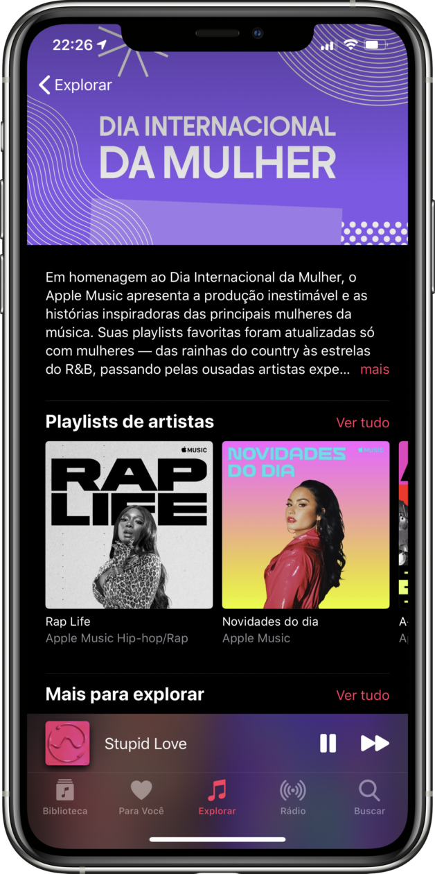 Dia Internacional da Mulher no Apple Music