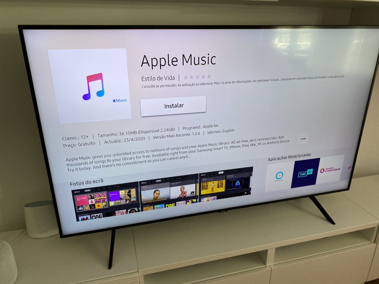 Apple Music na Smart TV da Samsung