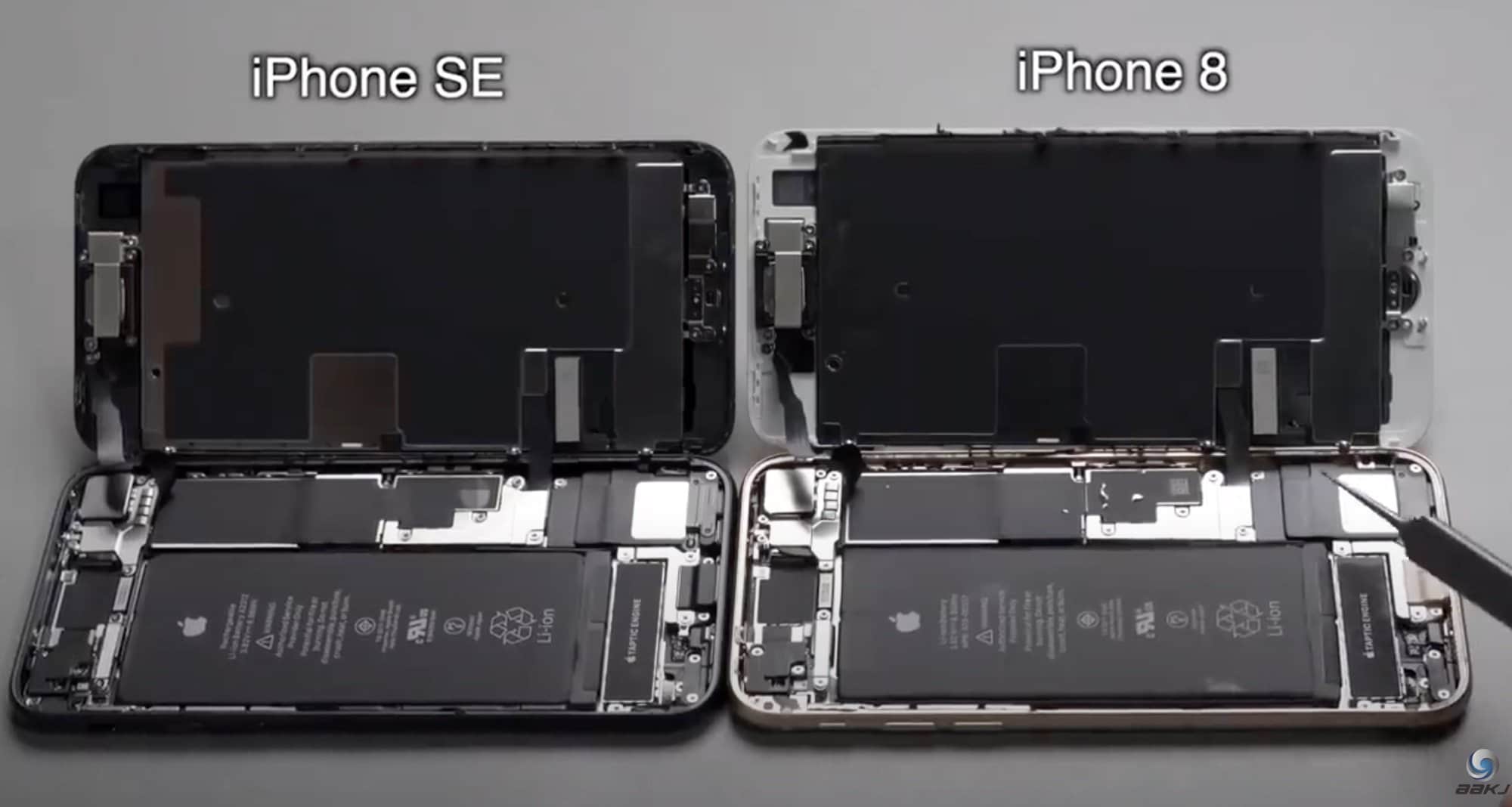 Interior do iPhone 8 e do novo SE