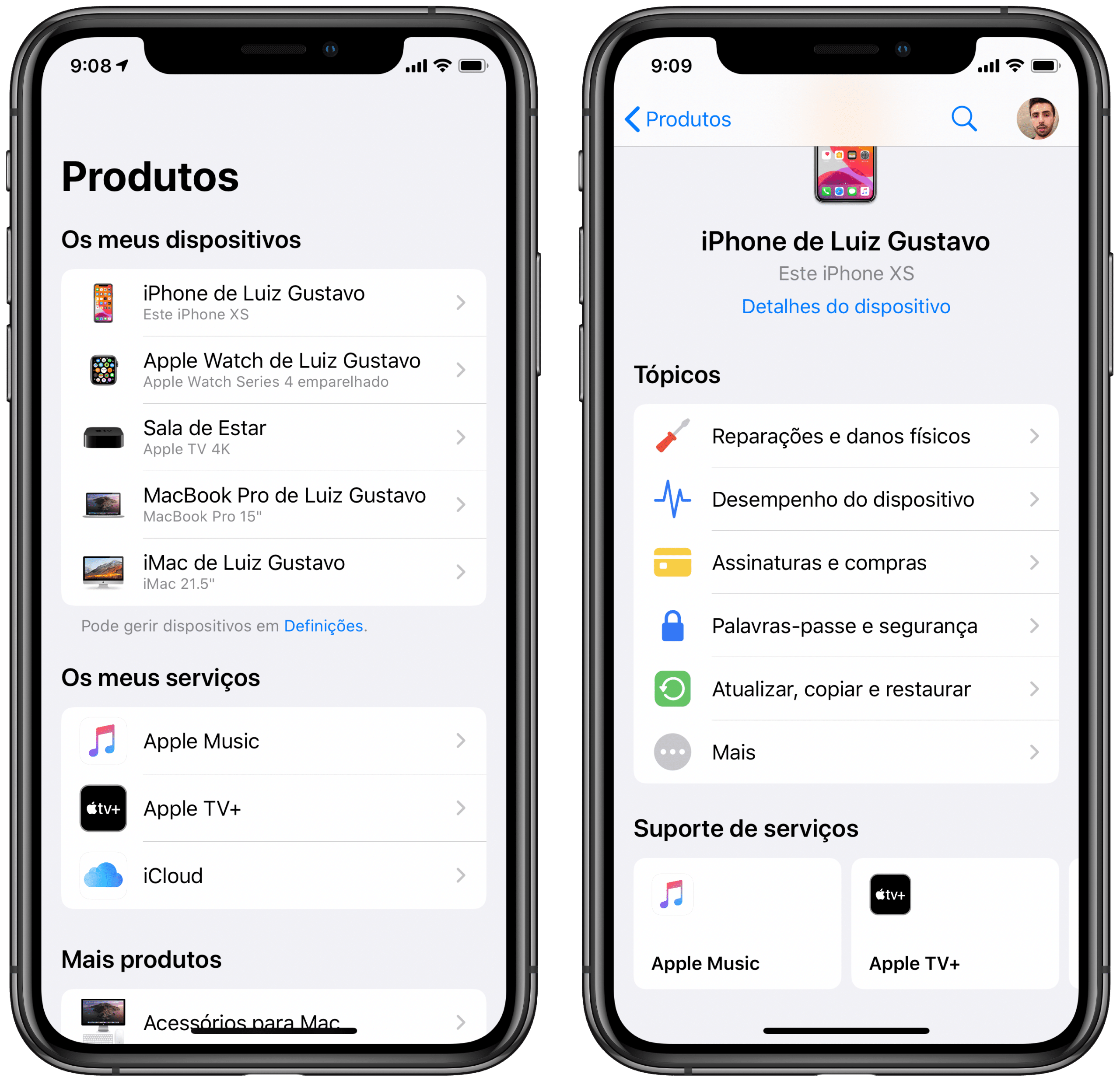 App Suporte da Apple