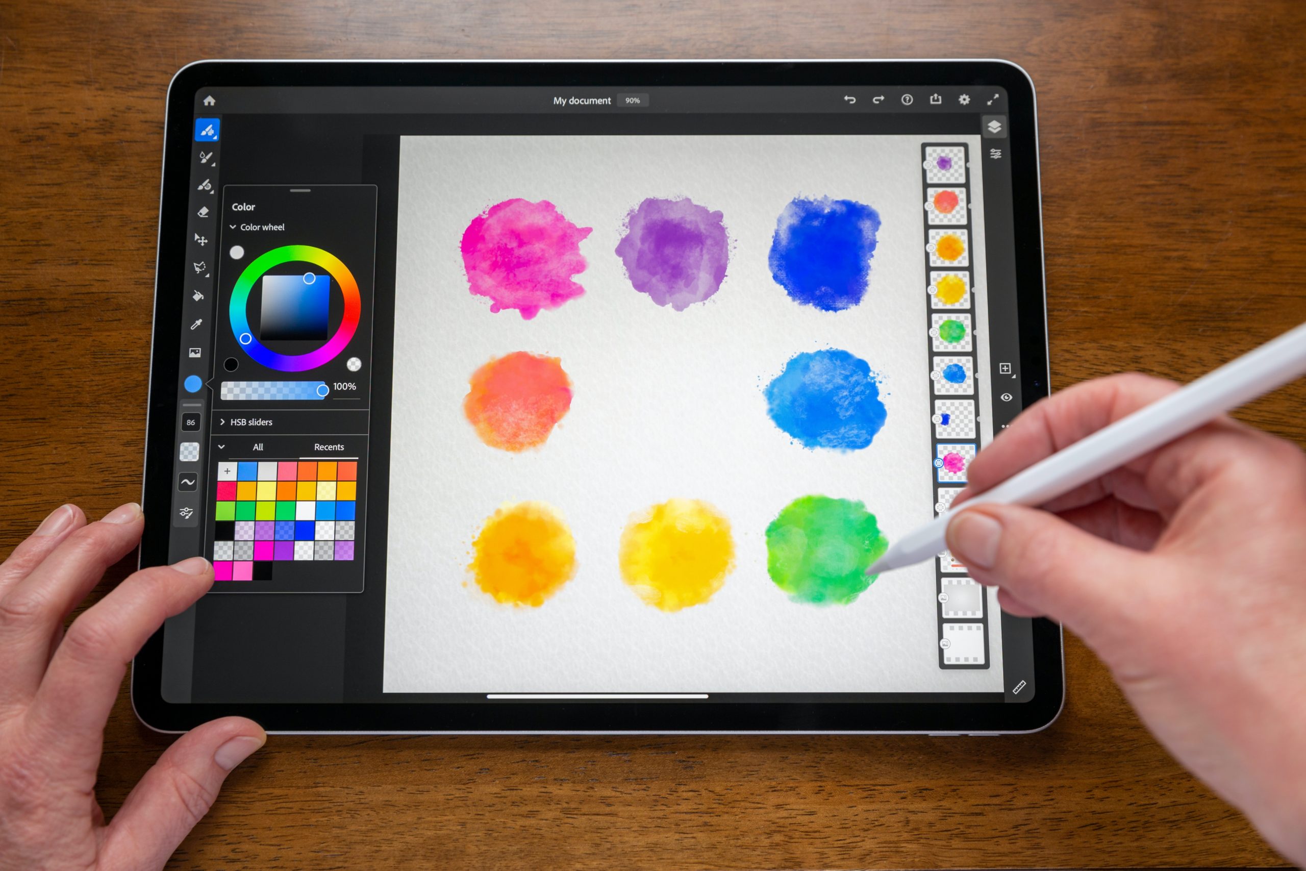Adobe Fresco num iPad Pro