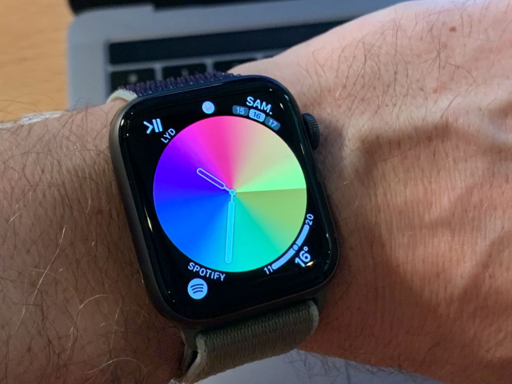 Mostrador colorido do Apple Watch