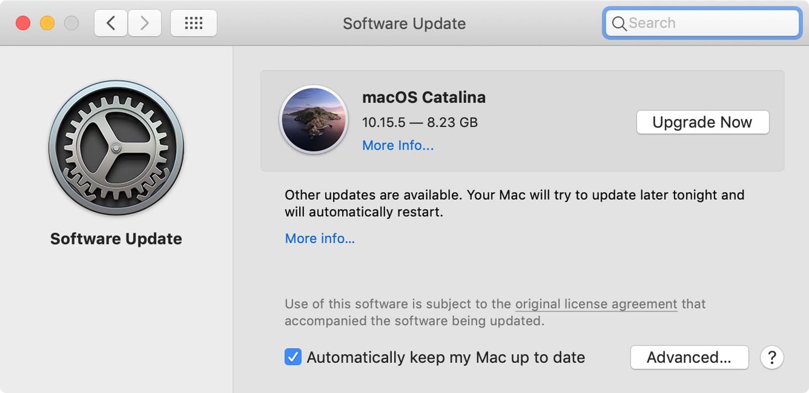 Atualização de Software para o macOS Catalina