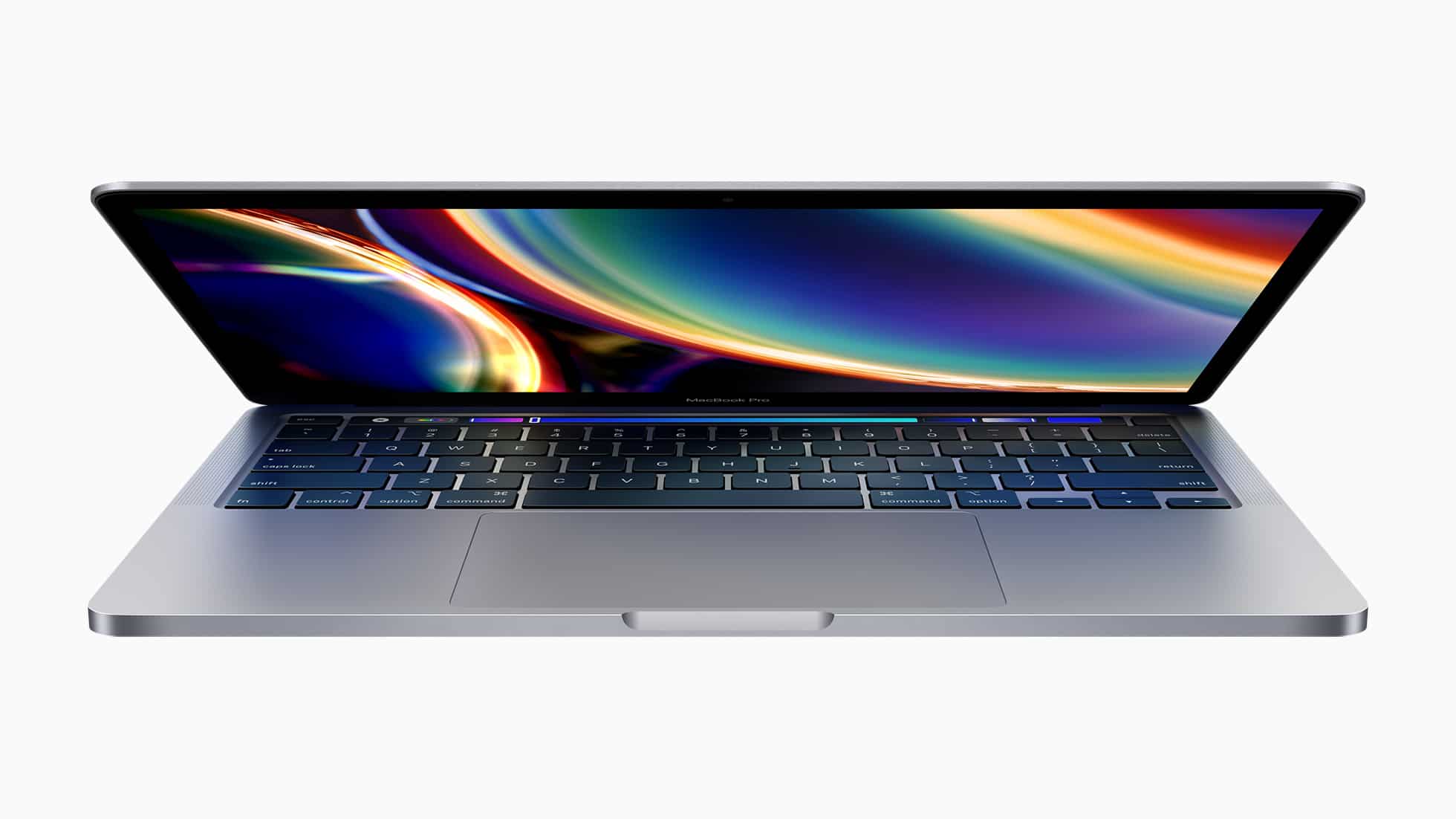 Novo MacBook Pro de 13 polegadas com a tela abrindo