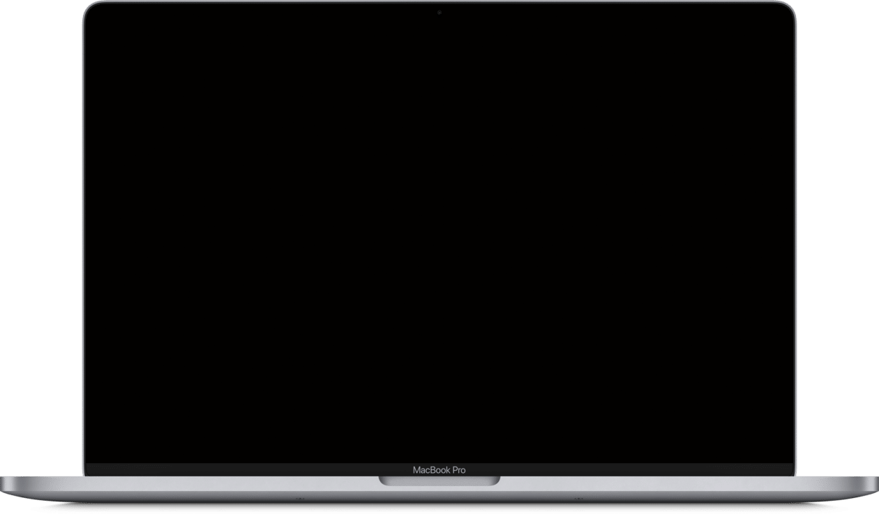 MacBook Pro de 16" com a tela apagada