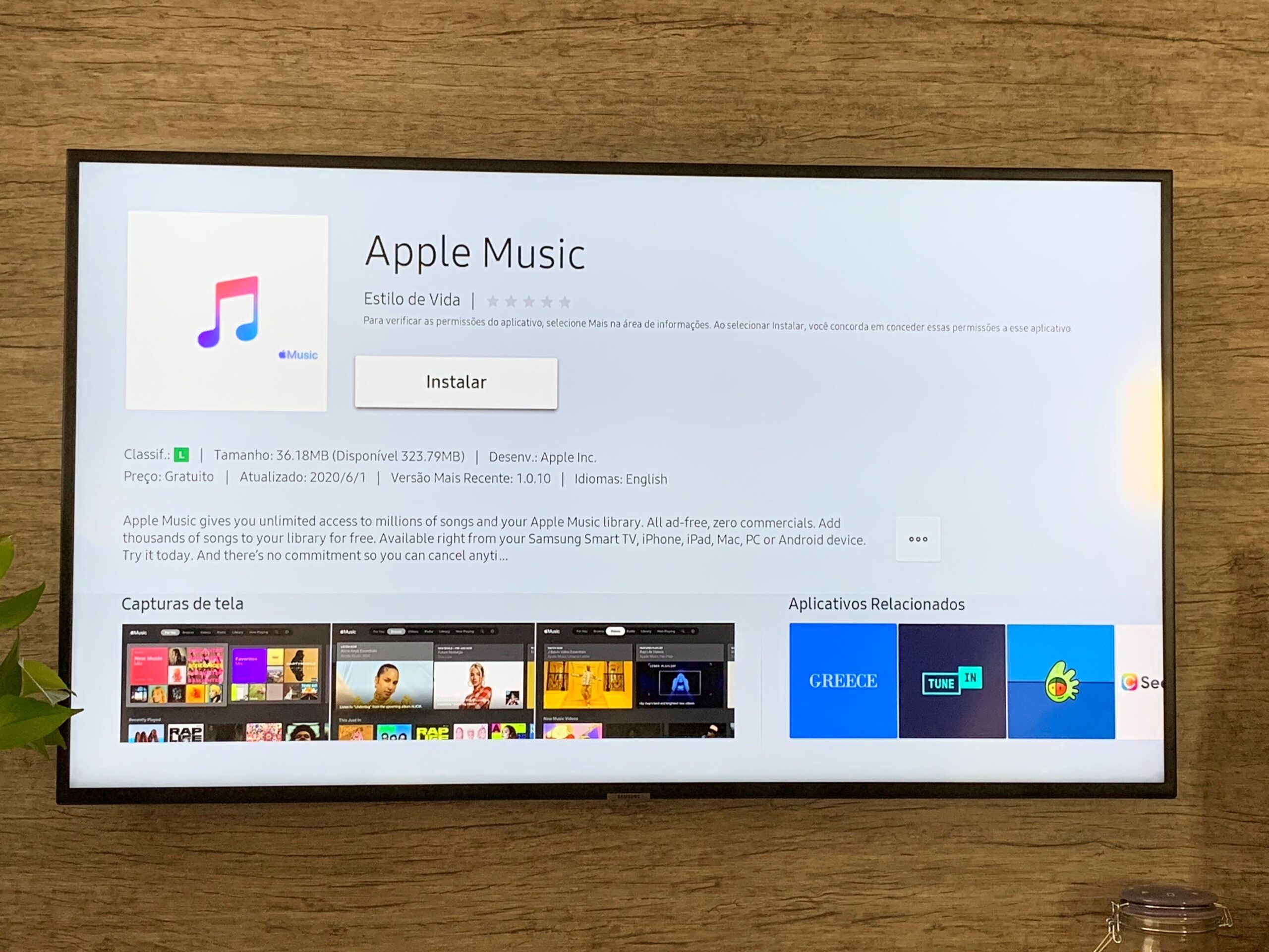 Apple Music chegando a Smart TVs brasileiras da Samsung