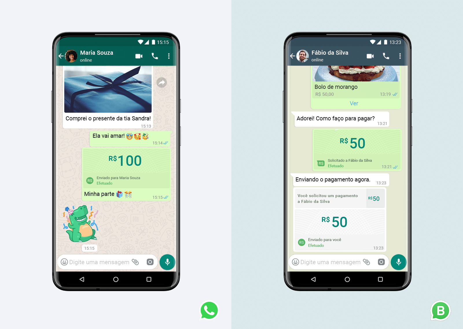 Recurso de pagamento do WhatsApp