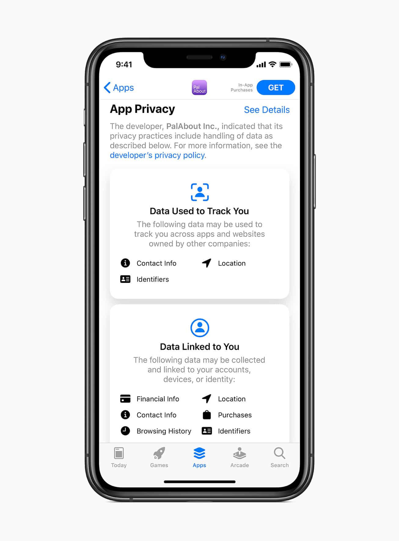 Recursos de privacidade da App Store no iOS 14