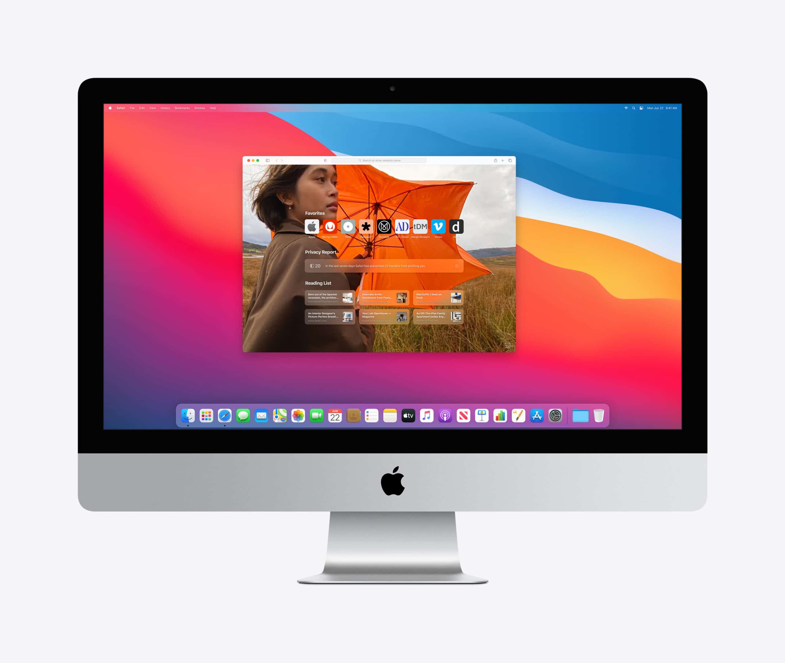 iMac rodando o Safari 14