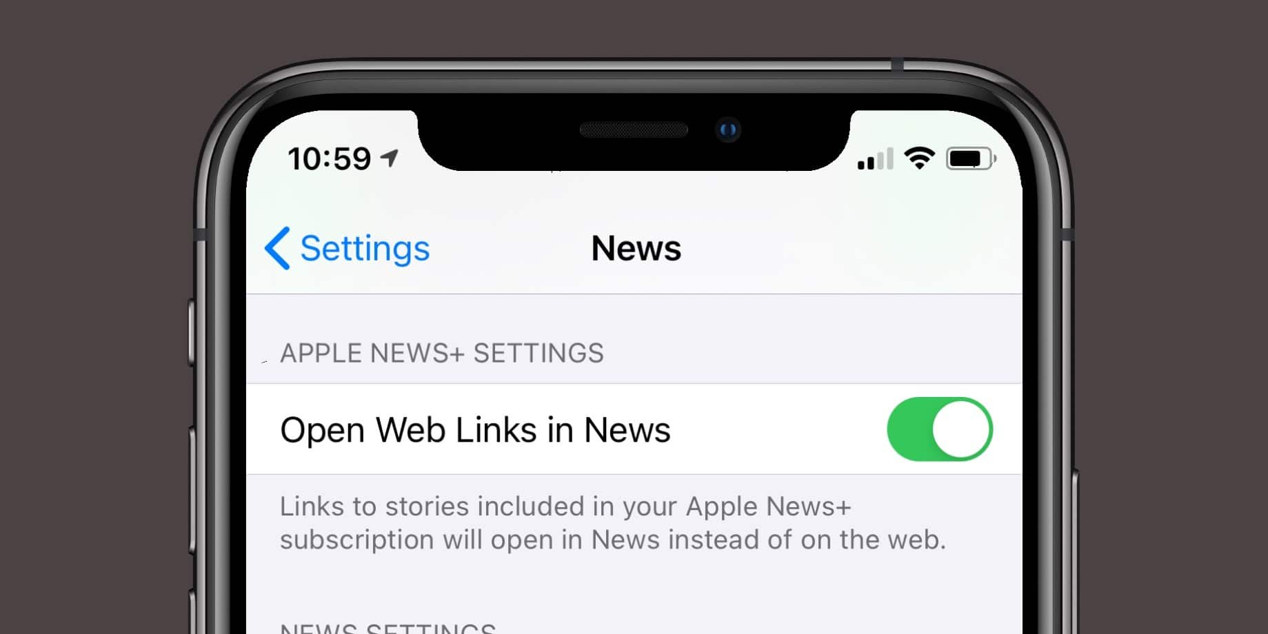 Abrir links no app News