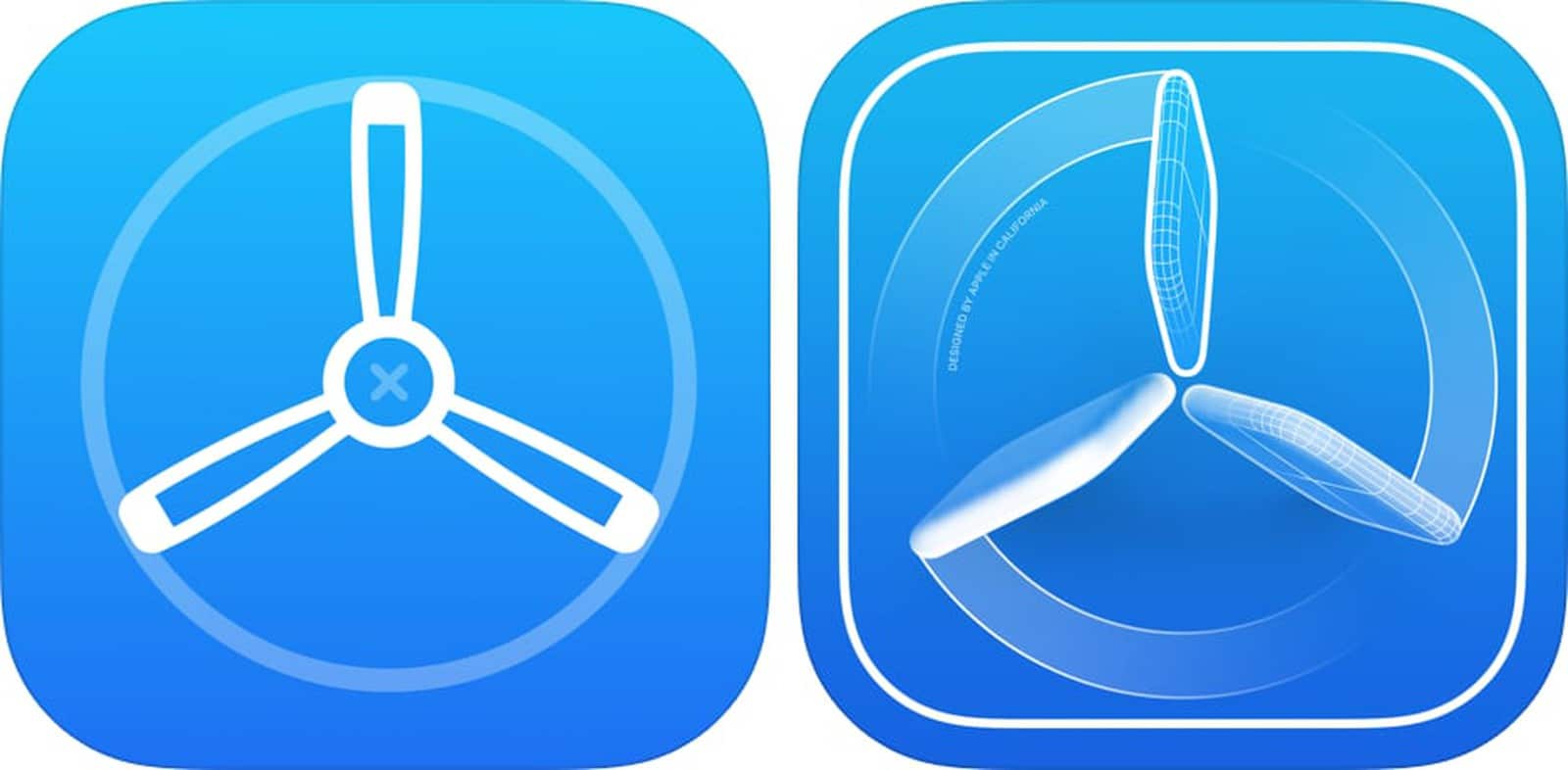Ícones antigo (à esquerda) e novo (à direita) do app TestFlight, da Apple