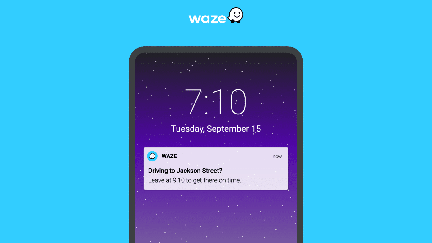 Notificações de trânsito no Waze