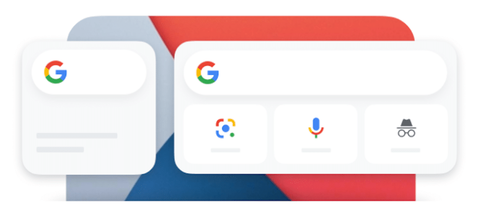 Ilustração de widget do Google