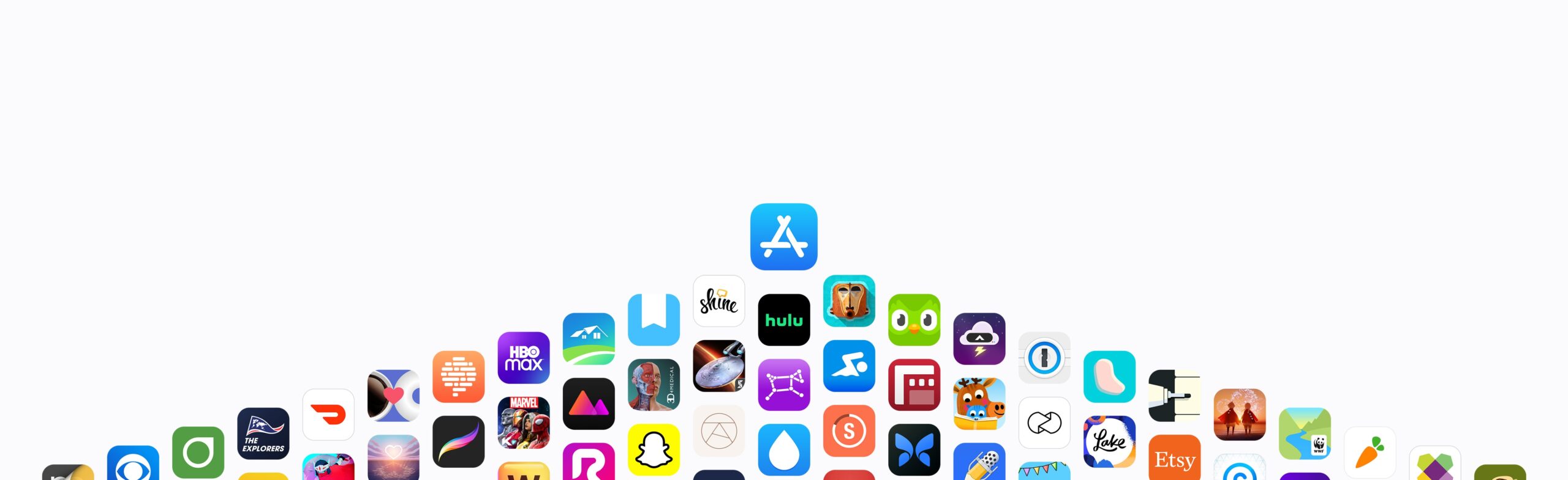 App Store e vários ícones de aplicativos