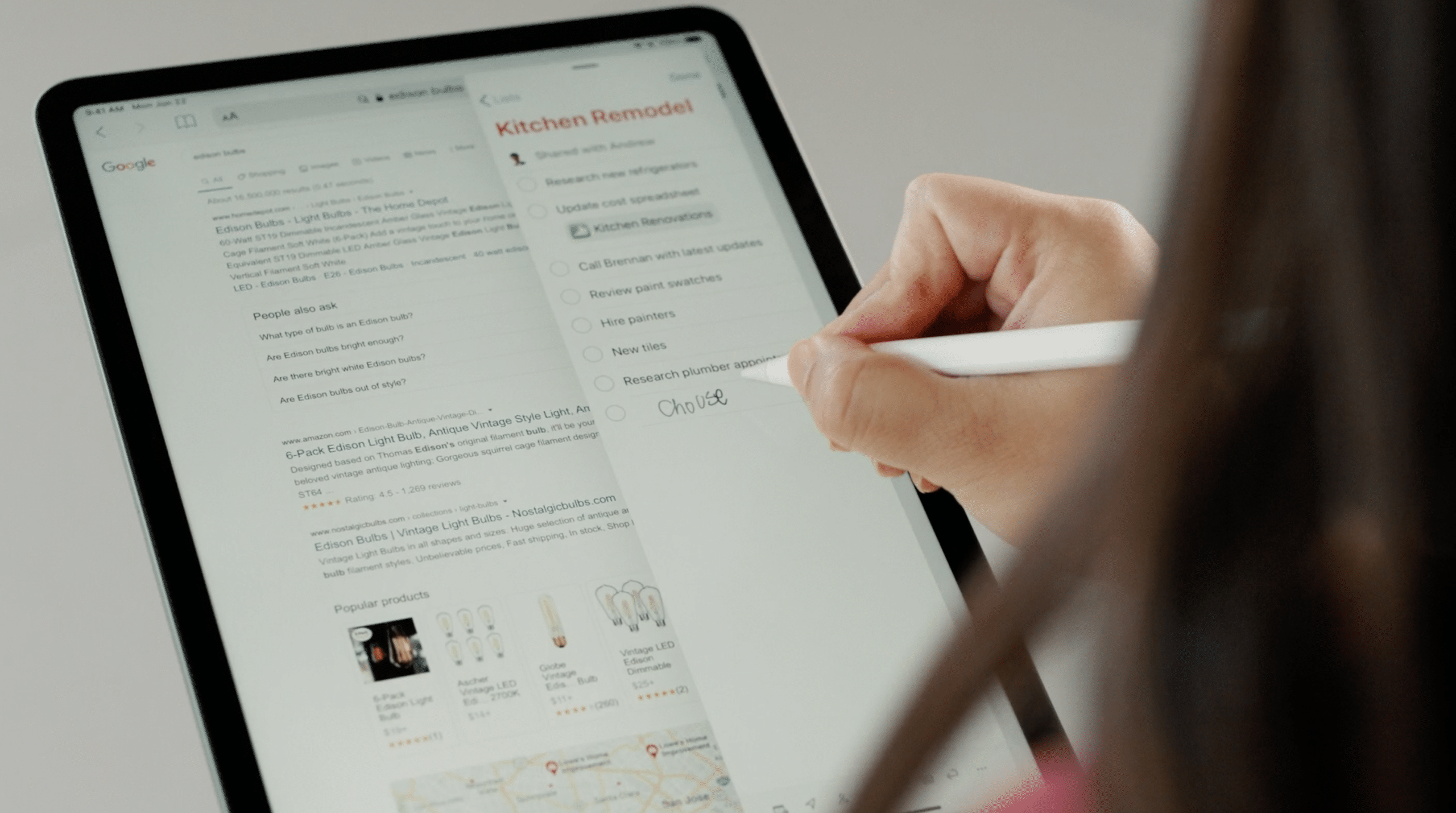 Scribble em funcionamento no iPad Pro