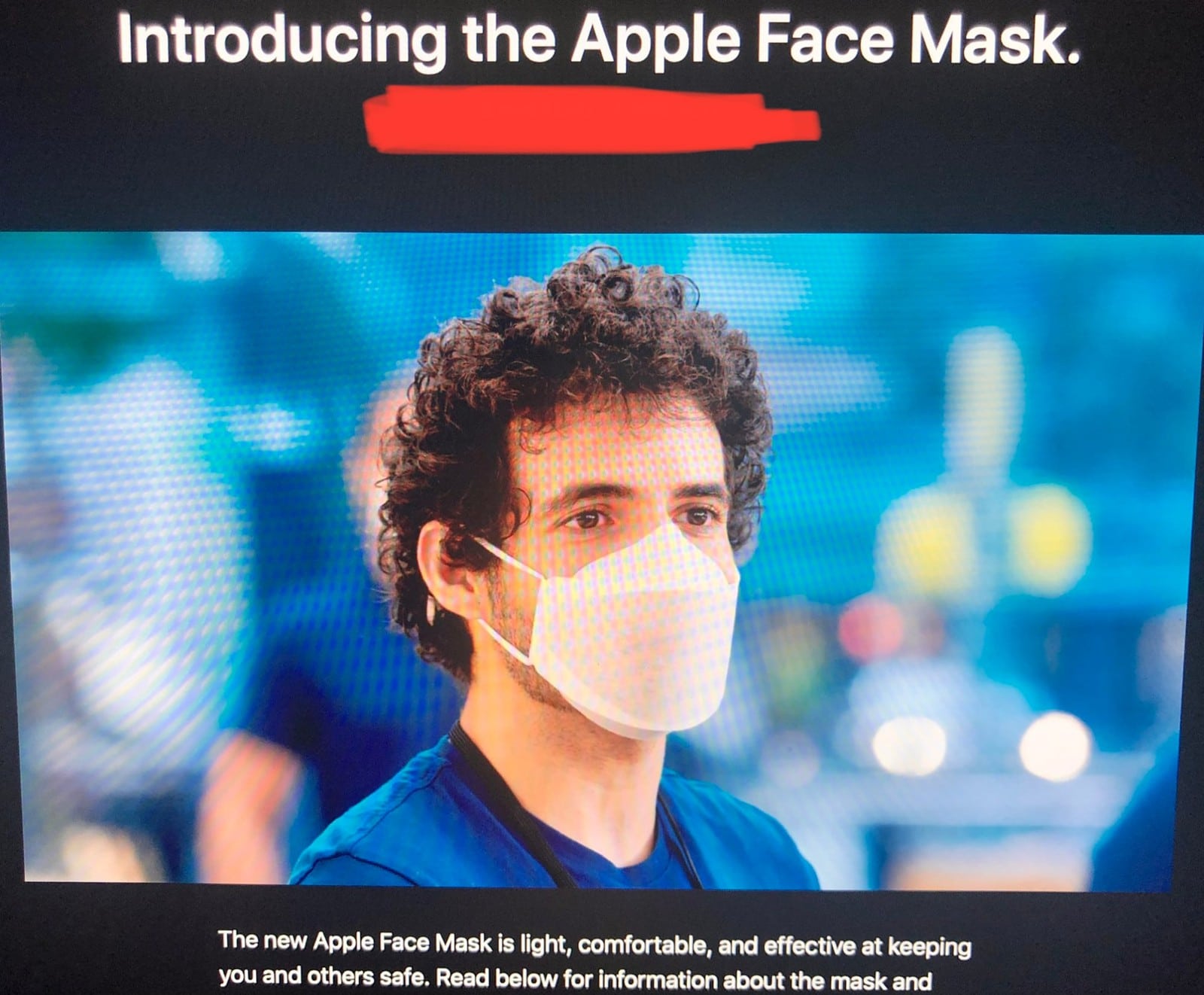 Apple Face Mask, máscara projetada e fabricada pela Apple