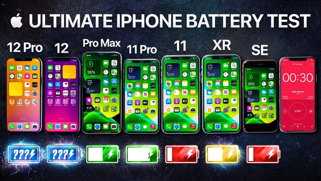 Teste de bateria entre iPhones