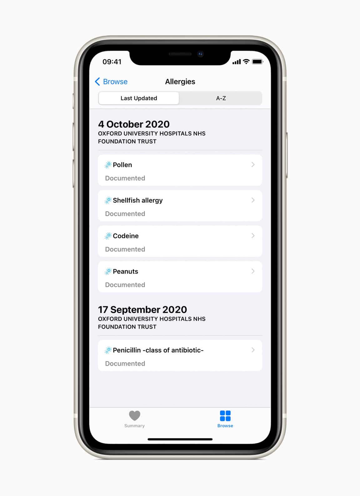 Registros de Saúde do iOS