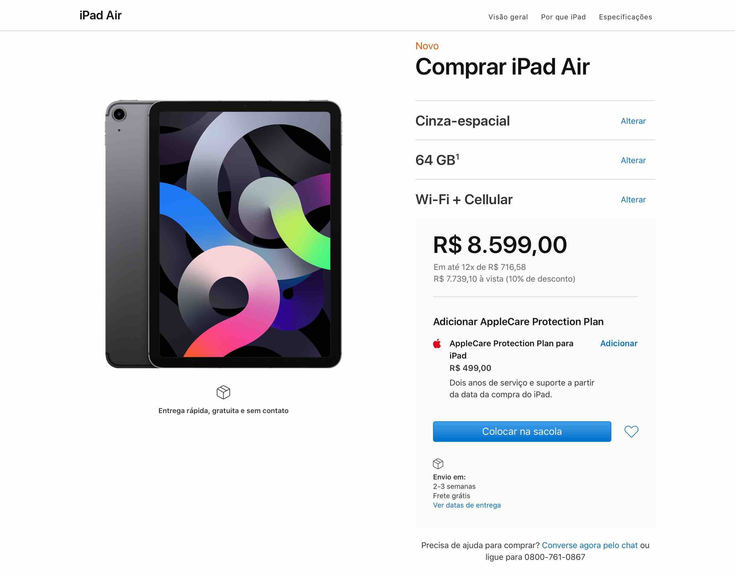iPad Air Wi-Fi + Cellular à venda no Brasil