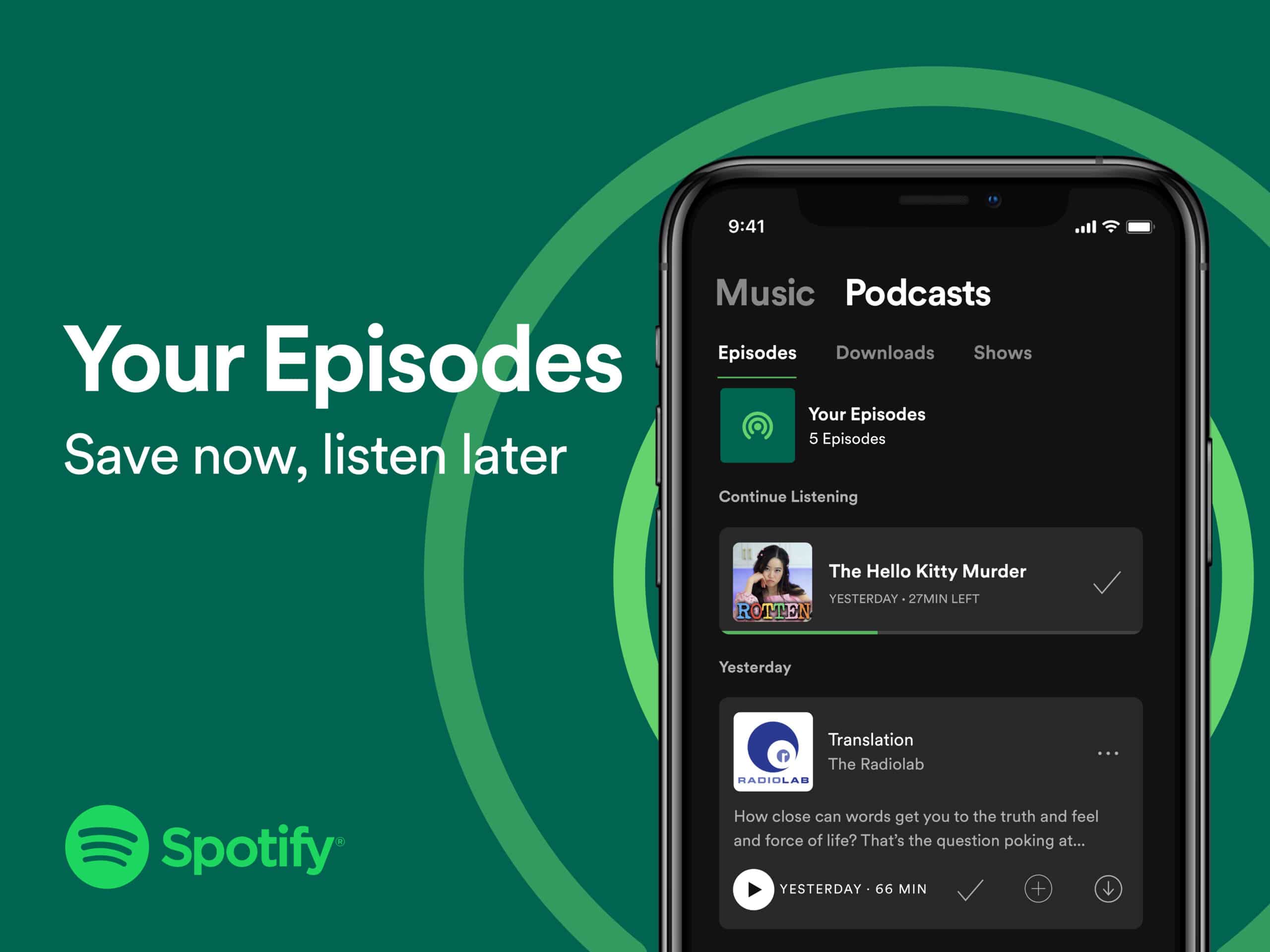 Nova playlist para podcasts do Spotify