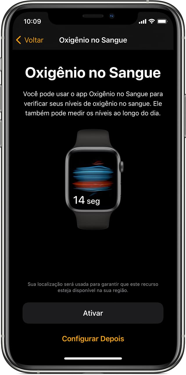 App Oxigênio no Sangue no Apple Watch