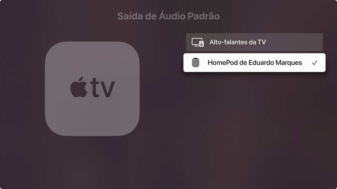 Modo Home Theater na Apple TV