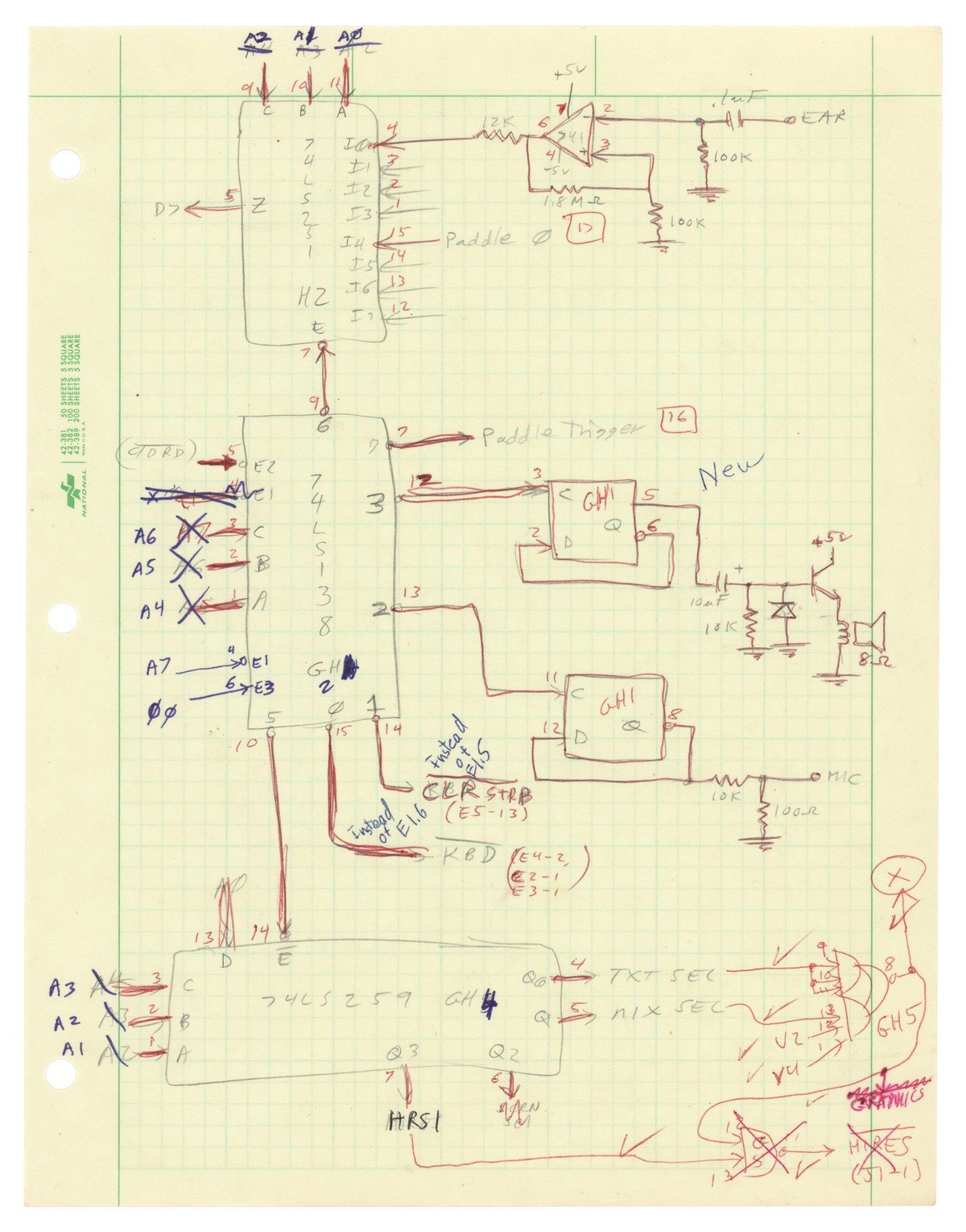 Manuscrito de Steve Wozniak do Apple II