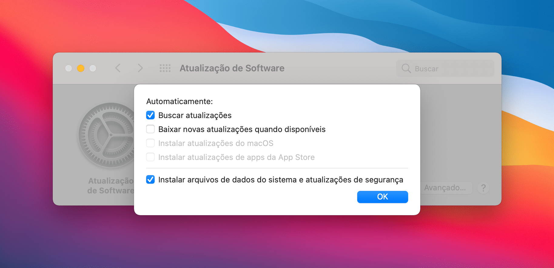Atualização de software no macOS