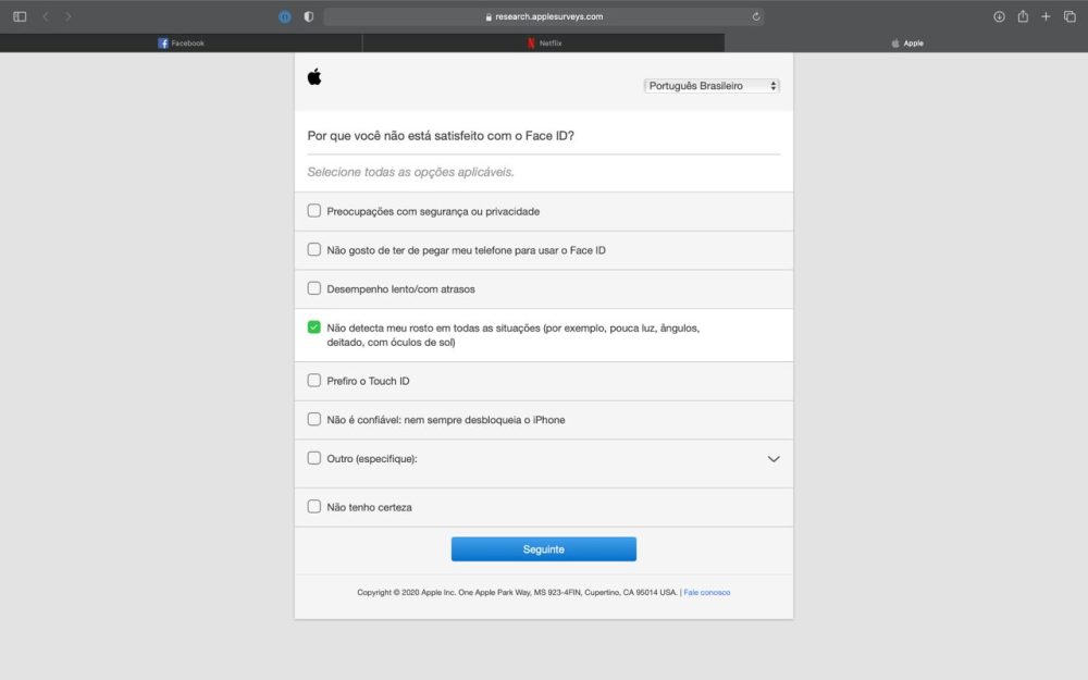 Pesquisa da Apple sobre Face ID e cabo USB-C para Lightning