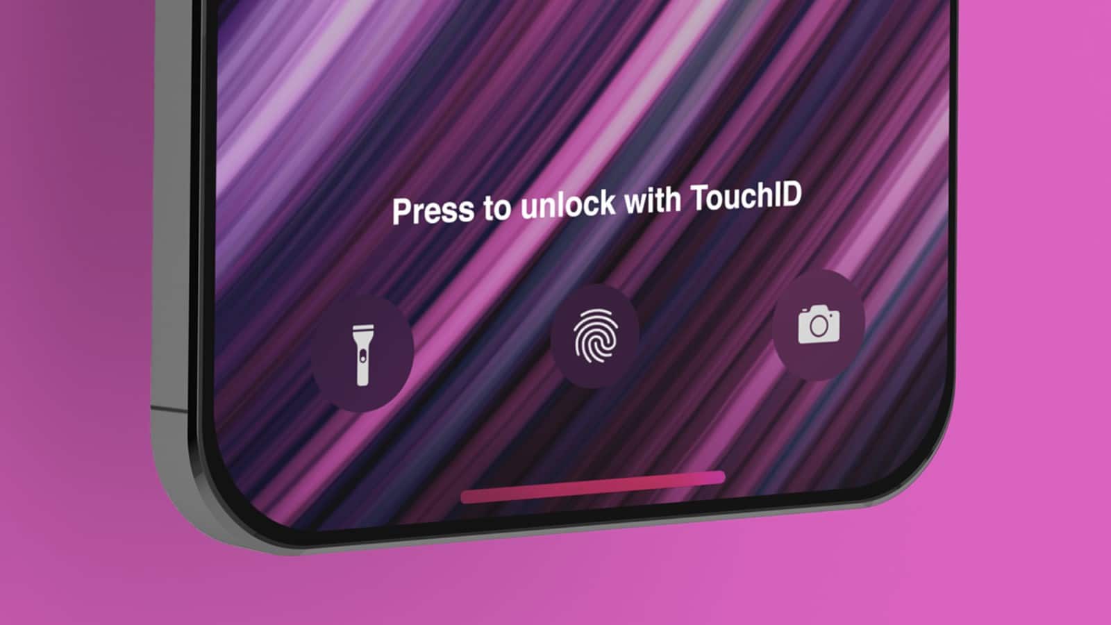 Conceito de iPhone com Touch ID sob a tela