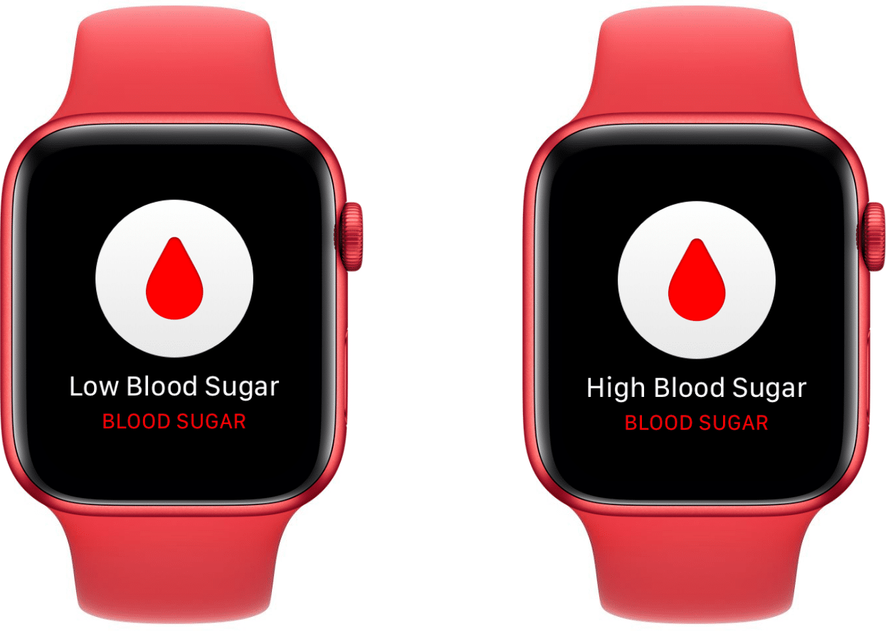 Conceito de medidor de glicose no sangue do Apple Watch