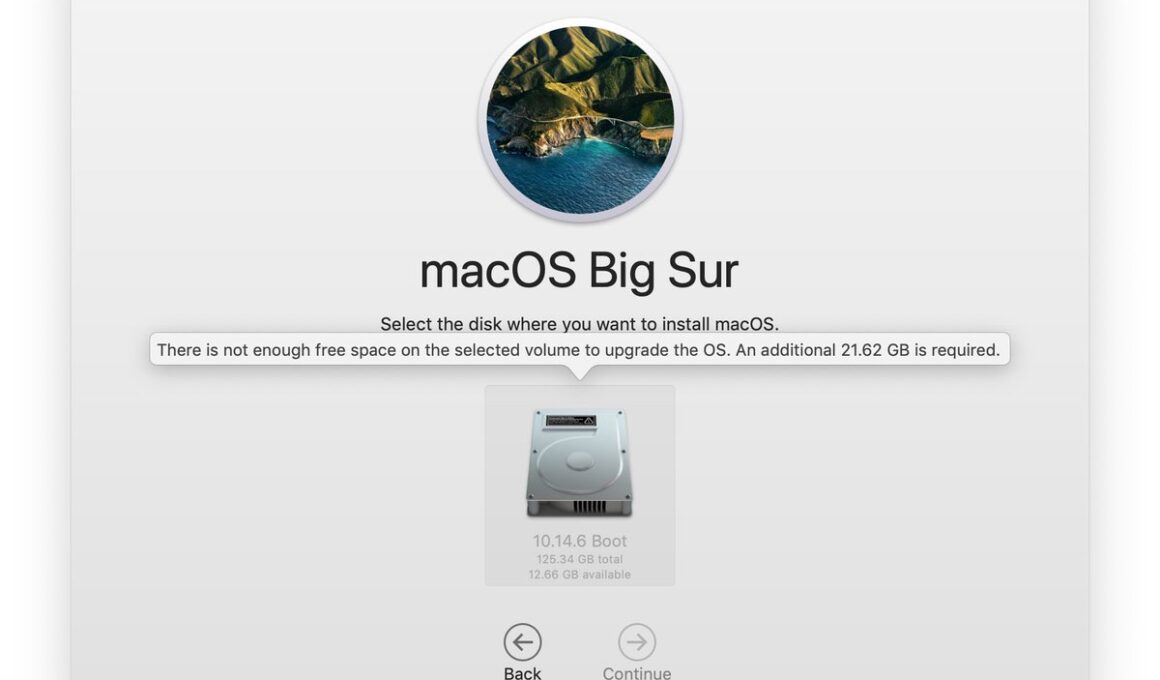 Instalador do macOS Big Sur com problema